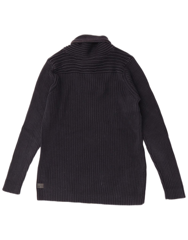 Maglione da uomo G-Star con collo a bottoni XL in cotone blu navy