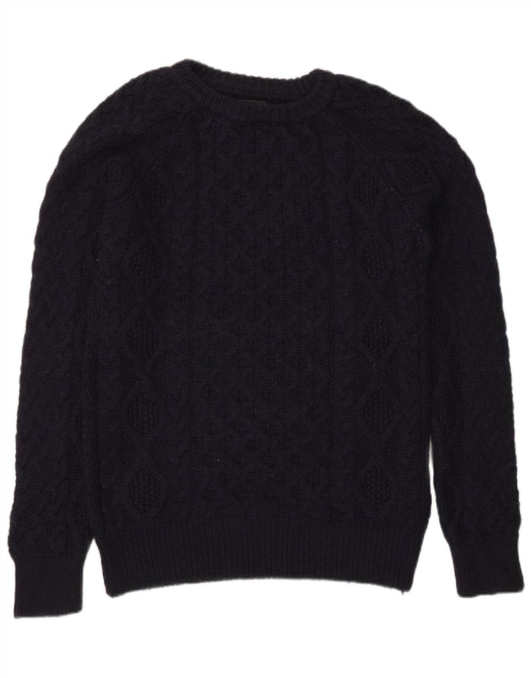 Maglione Zara da uomo con scollo a barca, grande, in lana blu navy