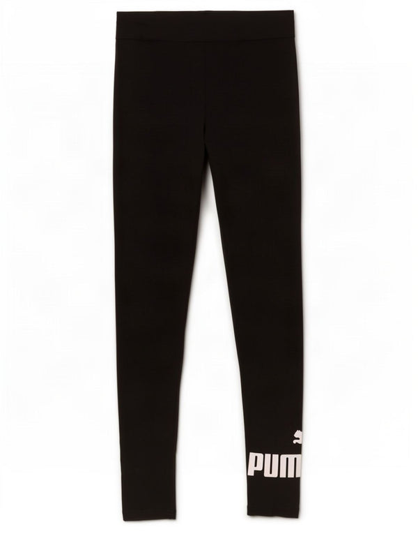 Puma Womens Crop Graphic Leggings UK 10 Small Black Cotton