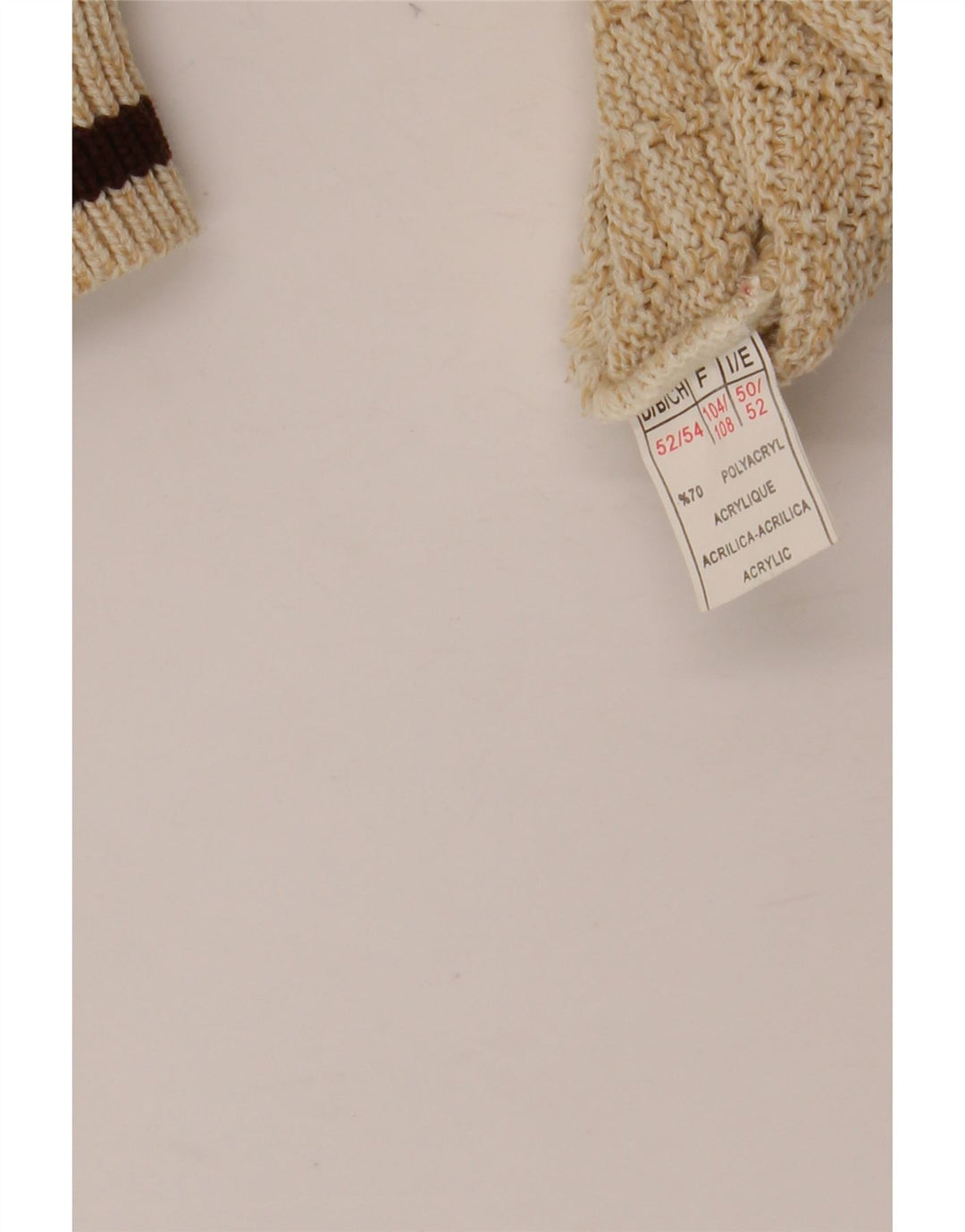 Maglione girocollo con grafica da uomo VINTAGE IT 52 XL Beige poliacrilico