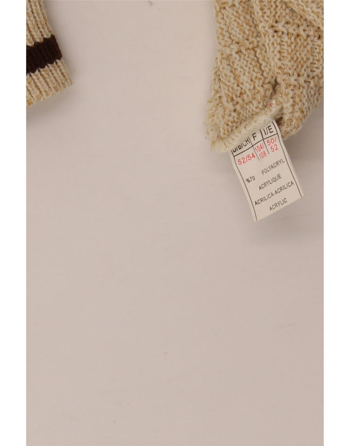 Maglione girocollo con grafica da uomo VINTAGE IT 52 XL Beige poliacrilico