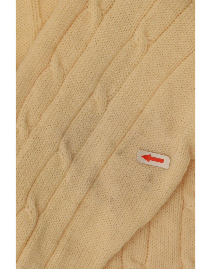 Maglione vintage da uomo con scollo a V piccolo color block beige