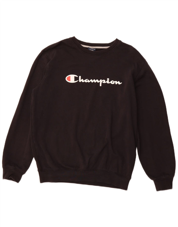 CHAMPION Felpa con grafica da uomo Maglione XL Nero Cotone Sportivo