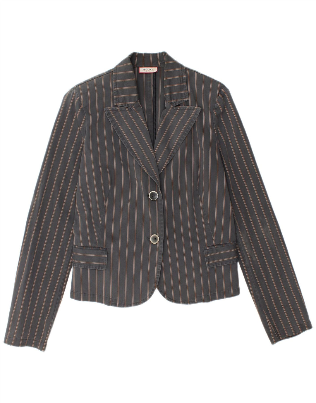 MAX & CO. Giacca blazer da donna Active a 2 bottoni UK 14 Grigio medio a righe