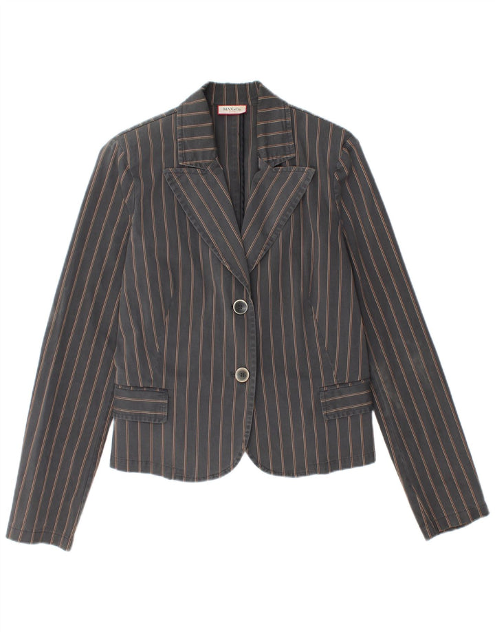 MAX & CO. Giacca blazer da donna Active a 2 bottoni UK 14 Grigio medio a righe