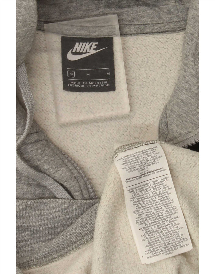 Felpa con cappuccio e zip Nike da uomo in cotone screziato grigio medio