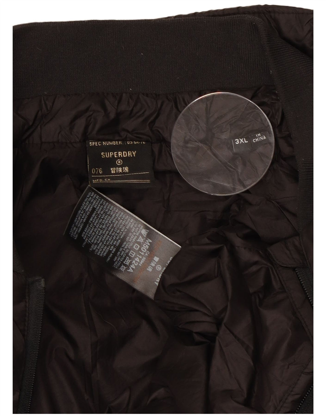 Giacca imbottita da uomo SUPERDRY UK 46 3XL Nylon nero