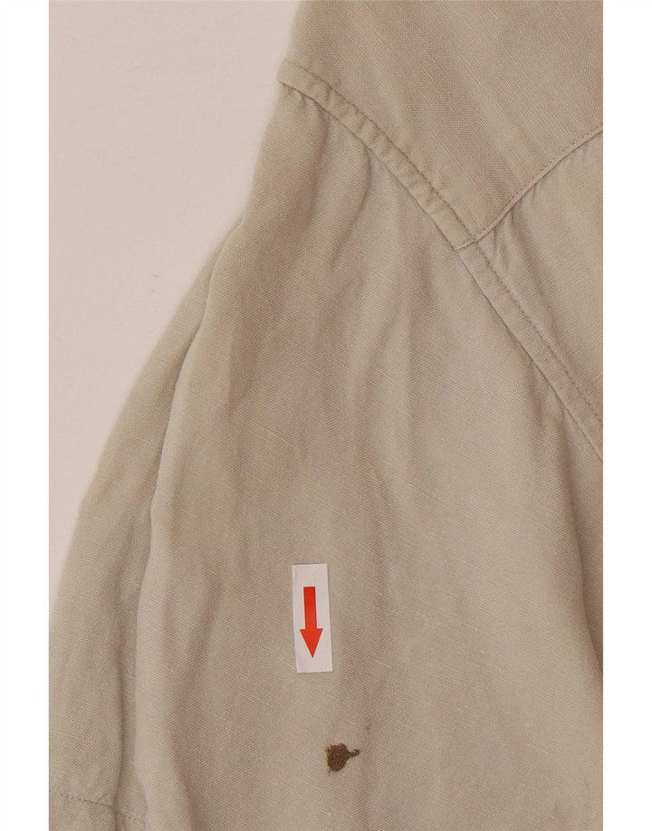 Camicia a maniche corte da uomo Nautica Large in lino grigio