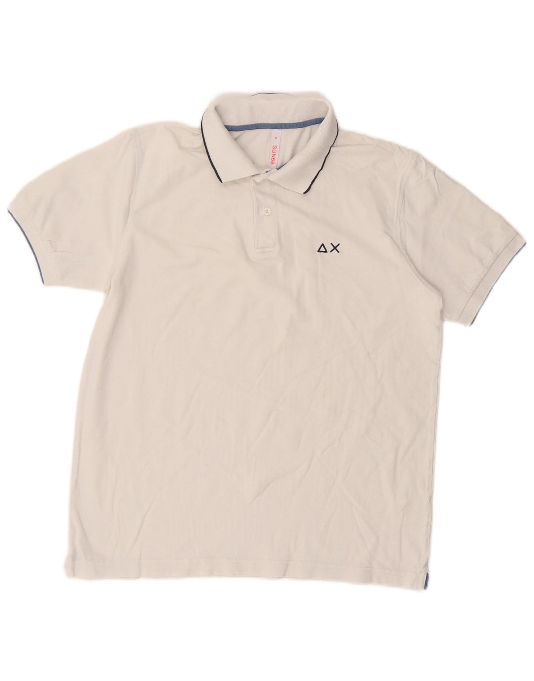 Polo da uomo Sun68 in cotone bianco medio