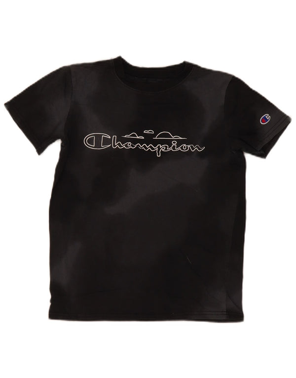 T-shirt grafica Champion da bambino, 9-10 anni, in cotone tie-dye medio nero