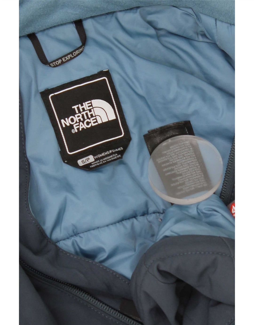 Giacca a vento con cappuccio da donna The North Face UK 10 Small Blu Navy
