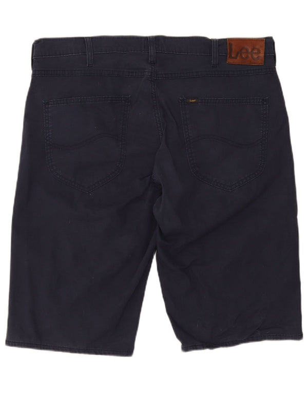 Pantaloncini di jeans da uomo Lee W36 grandi in cotone blu navy