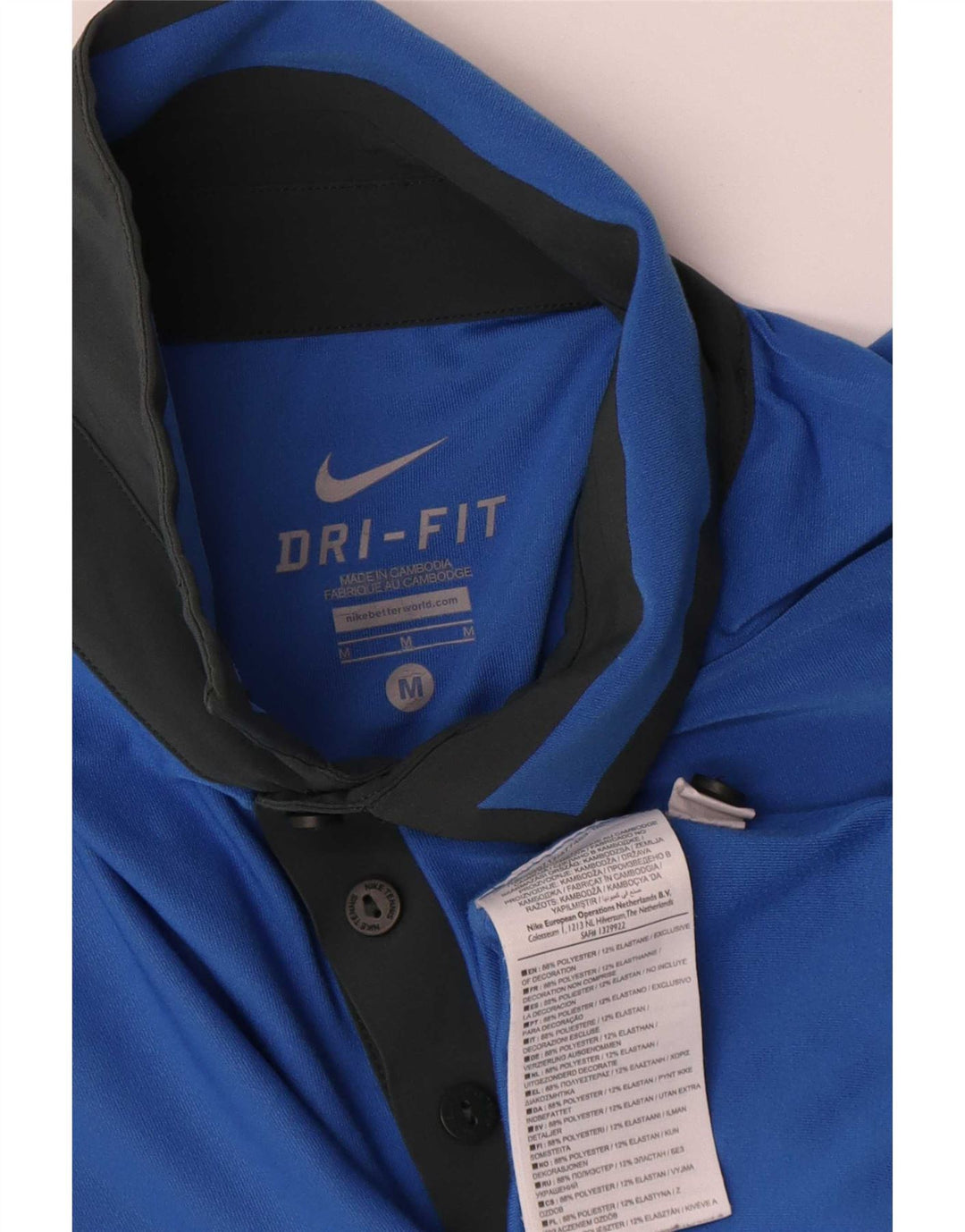 Polo Nike da uomo Dri Fit in poliestere color block blu medio