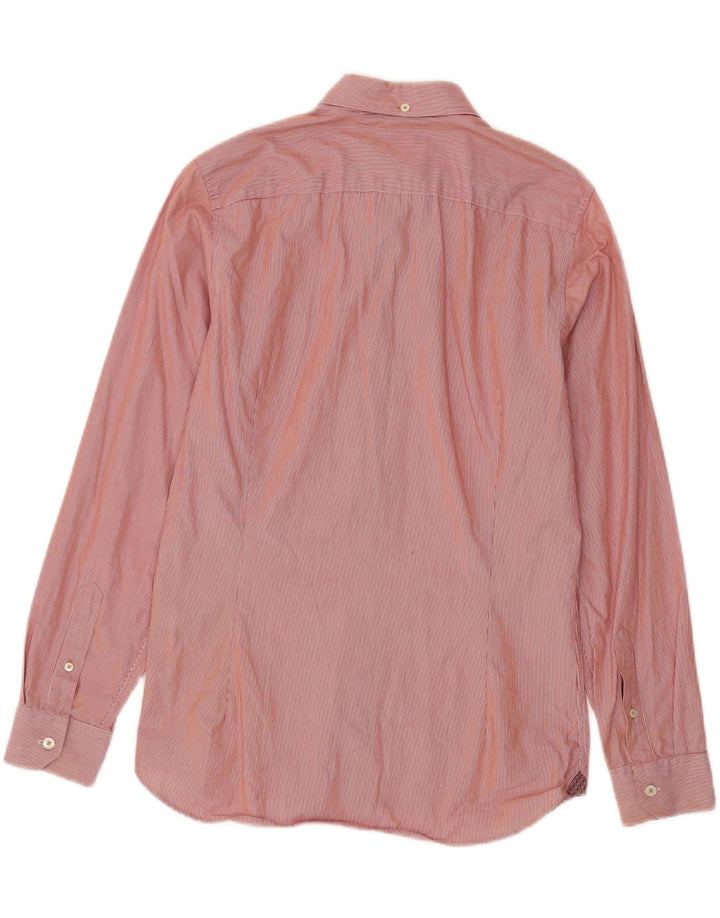 Camicia da uomo Ted Baker taglia 2 piccola in cotone gessato rosso