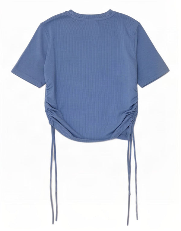 Top corto da donna Zara in camicetta UK 12 poliestere blu medio
