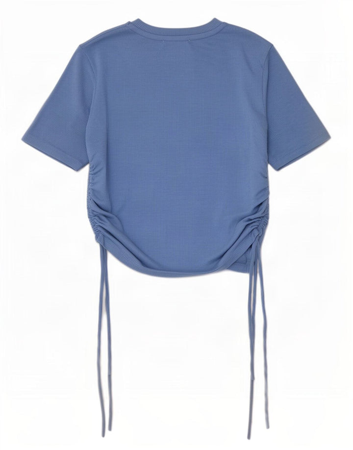 Top corto da donna Zara in camicetta UK 12 poliestere blu medio