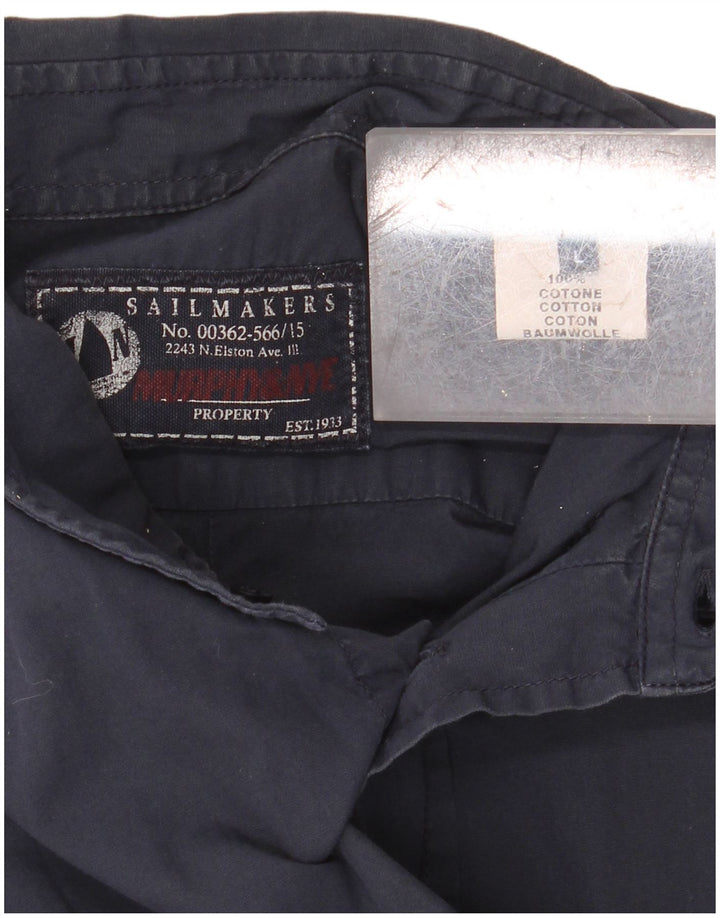 Camicia da velaio da uomo MURPHY & NYE grande in cotone blu navy