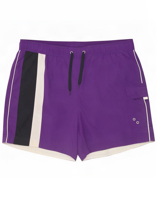 Champion Pantaloncini da bagno da uomo XL Viola Colourblock in poliammide