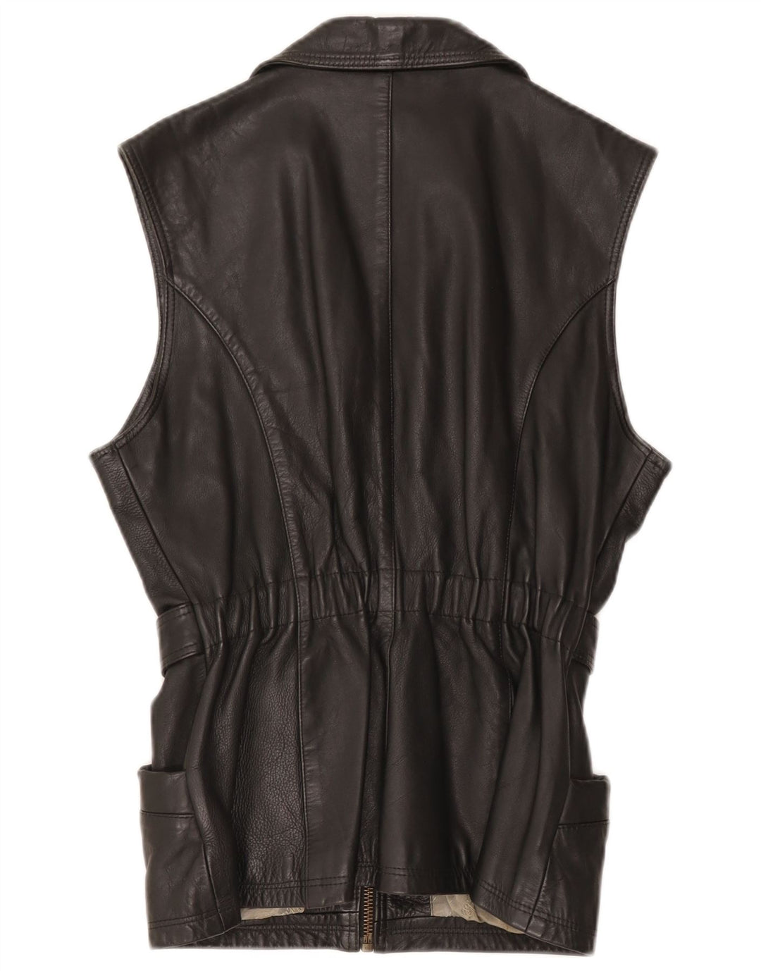 Gilet in pelle da uomo Zio Sam grande in pelle nera