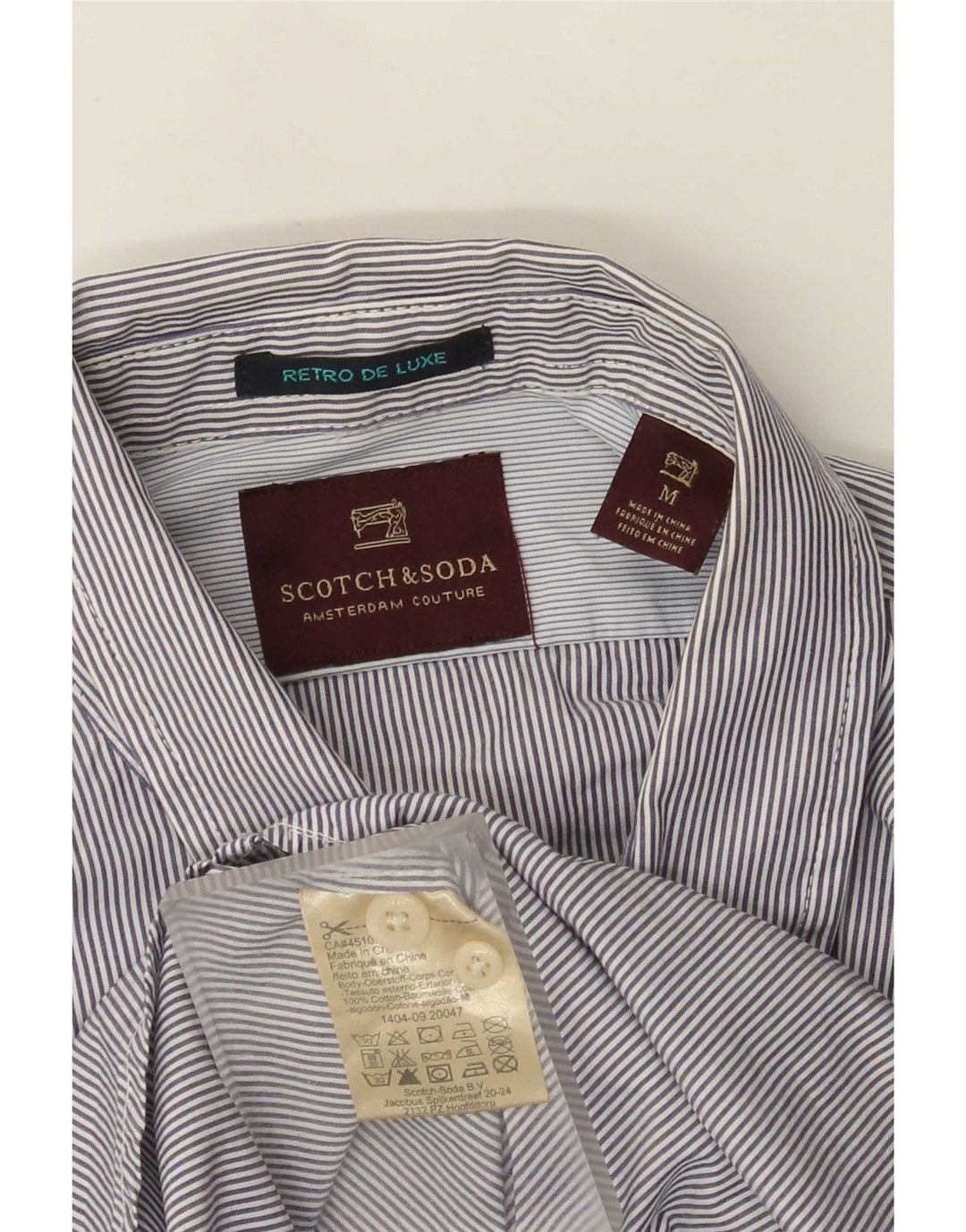 Camicia da uomo Scotch & Soda in cotone gessato medio blu navy