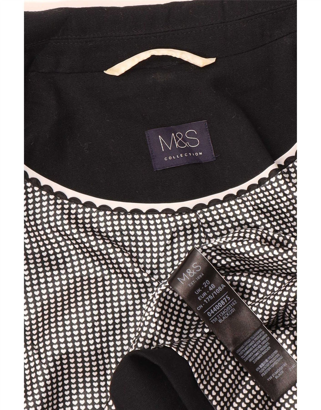Giacca blazer a 1 bottone Marks & Spencer da donna UK 20 2XL poliestere nero