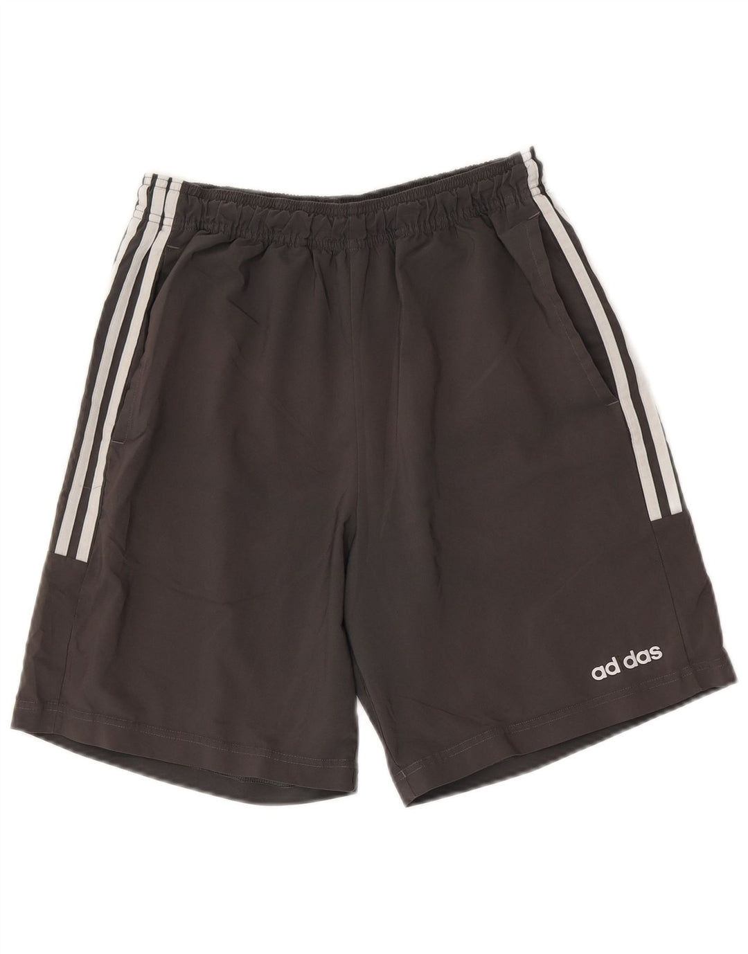 Pantaloncini sportivi Adidas da uomo in poliestere grigio medio