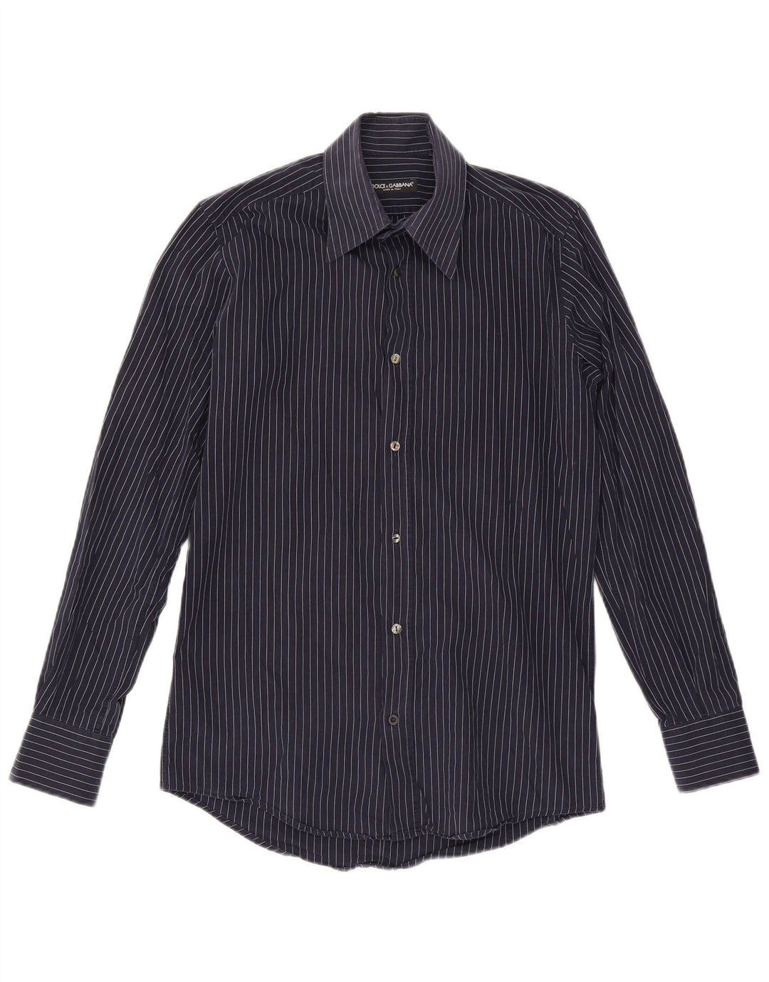 Camicia da uomo Dolce & Gabbana taglia 40 15 3/4 gessato medio blu navy