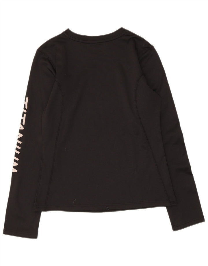 Columbia Maglietta grafica in titanio da donna manica lunga UK 10 piccola nera