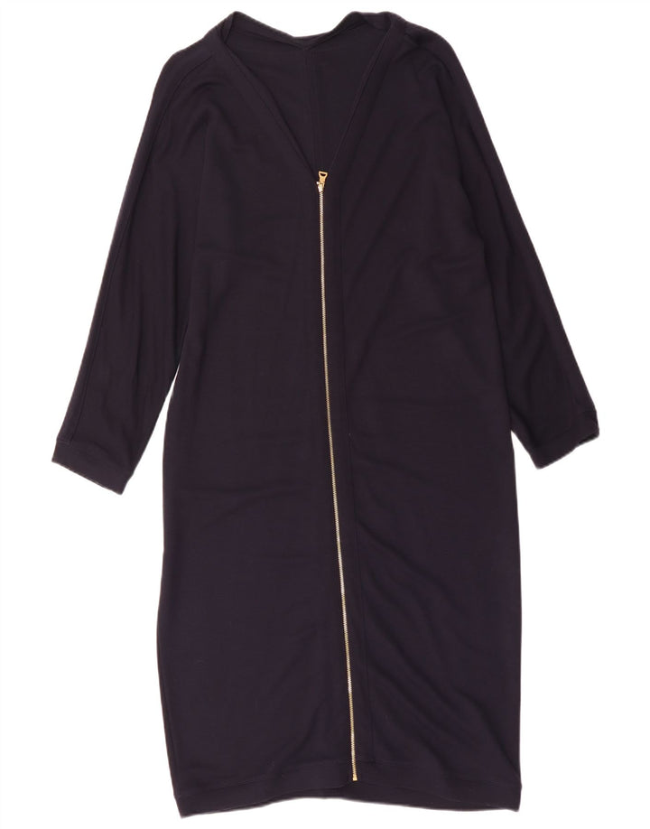 Abito basic a maniche lunghe da donna Jaeger UK 16 Large in viscosa blu navy