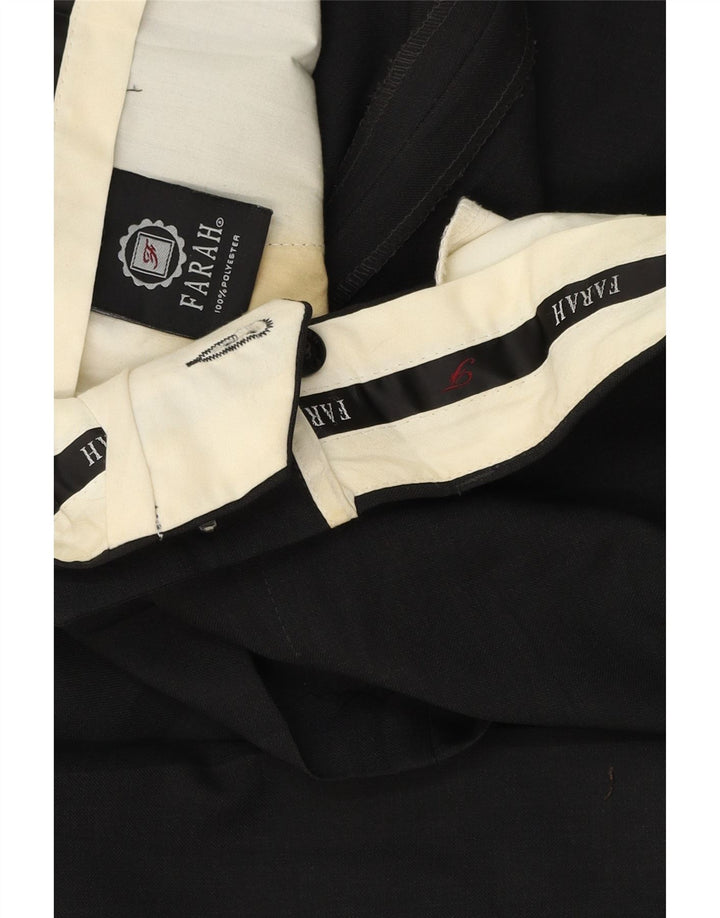 Pantaloni da abito dritti da uomo FARAH W36 L28 poliestere nero