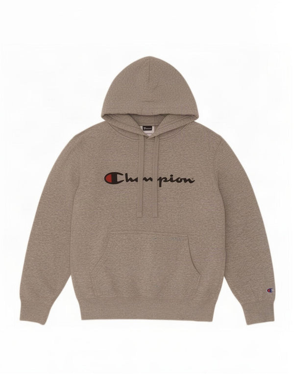 Maglione con cappuccio grafico da uomo Champion piccolo cotone chiazzato grigio