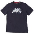 T-shirt grafica da uomo Ted Baker taglia 3 media cotone floreale blu navy
