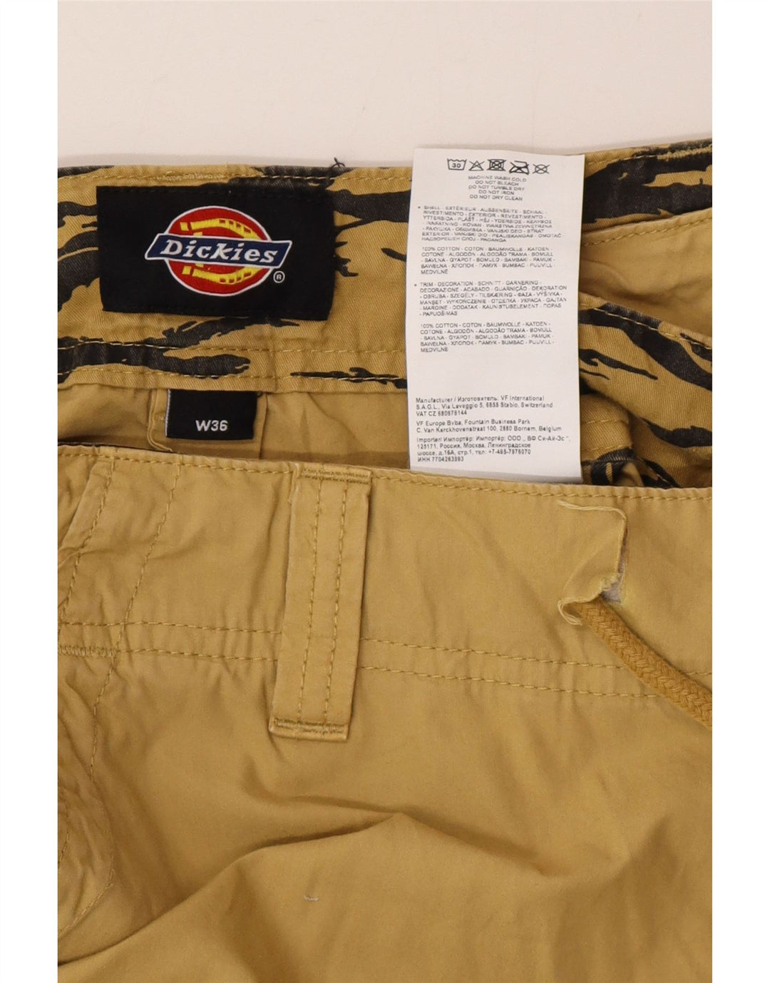Pantaloni cargo dritti da uomo Dickies W36 L28 in cotone beige
