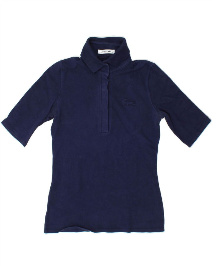 LACOSTE Womens Polo Shirt Size 36 Small Navy Blue Cotton Vintage Lacoste and Second-Hand Lacoste from Messina Hembry 