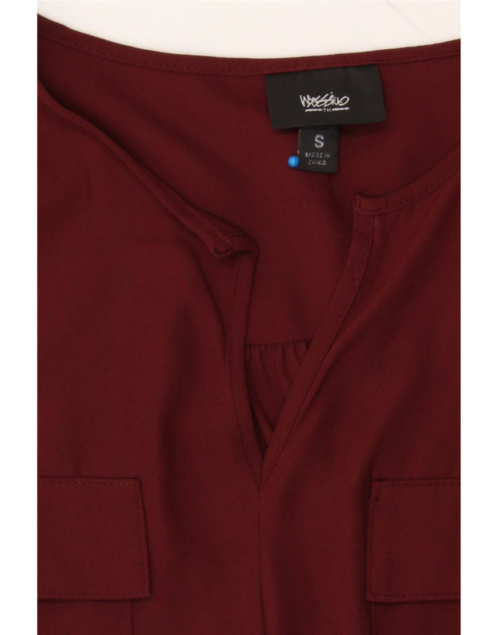 MOSSIMO Womens Long Sleeve A-Line Dress UK 10 Small Burgundy Polyester Vintage Mossimo and Second-Hand Mossimo from Messina Hembry 