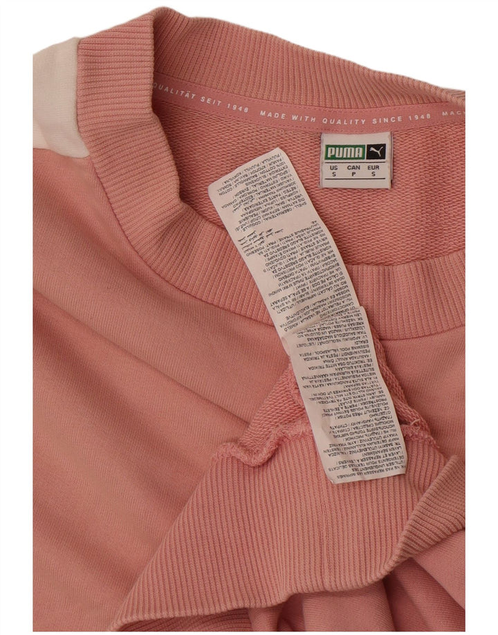 Felpa oversize da donna Puma UK 10 Small Pink Colourblock Cotton