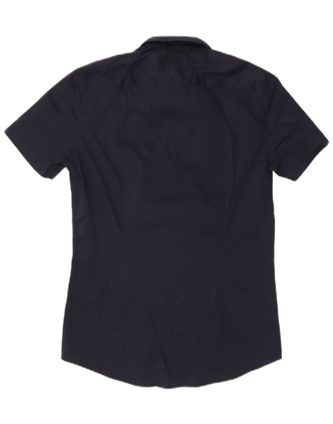 Benetton Mens Short Sleeve Shirt Medium Navy Blue