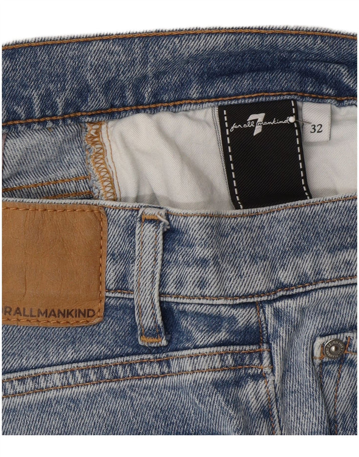 7 FOR ALL MANKIND Womens Slim Jeans SizW32 L30 Blue Cotton