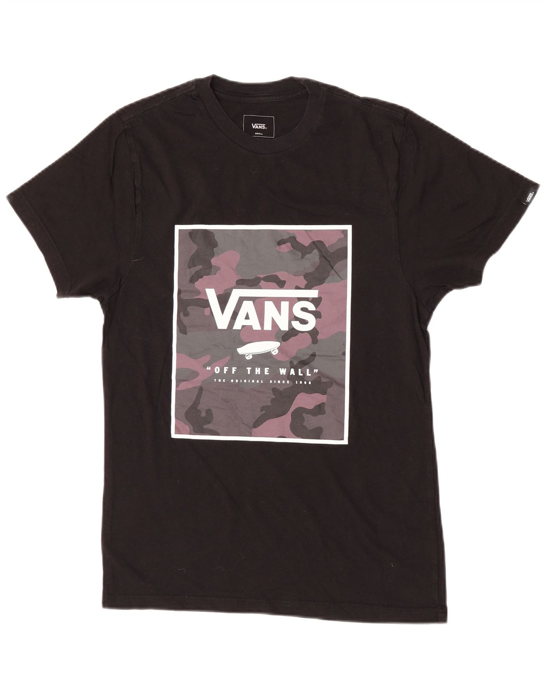 T-shirt grafica personalizzata da uomo Vans Top Small in cotone nero