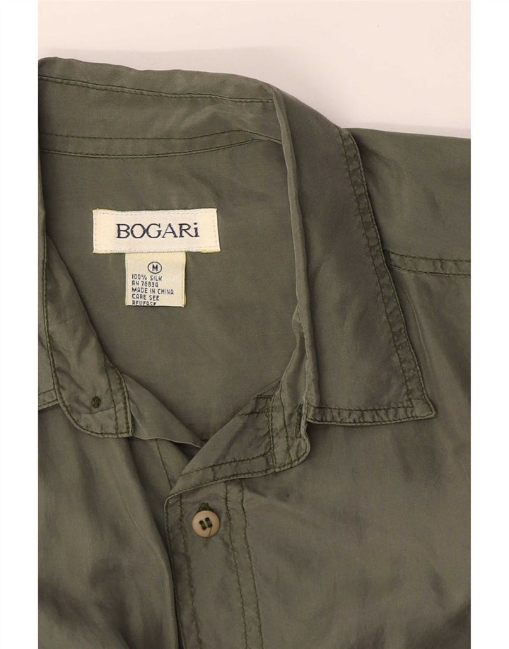 Camicia a maniche corte da uomo Bogari in seta kaki media