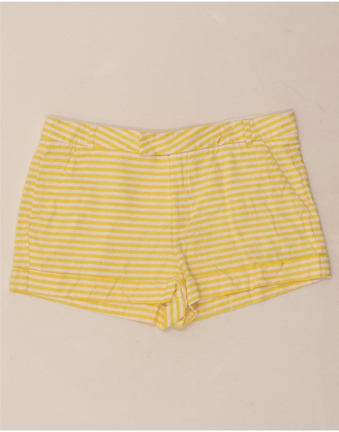 Pantaloni caldi da donna Zara piccoli W26 viscosa gessata gialla