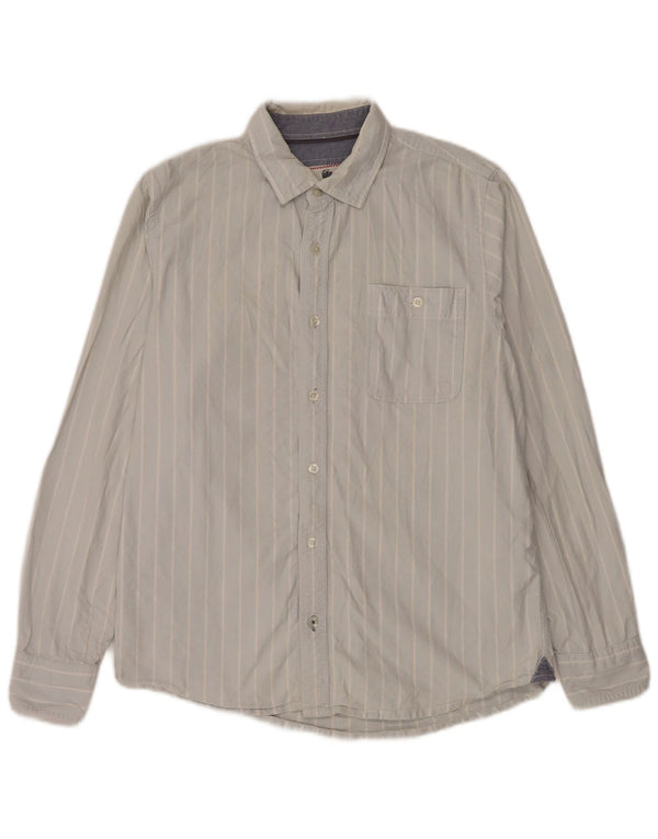 Fat Face Mens Shirt Medium Blue Striped Cotton