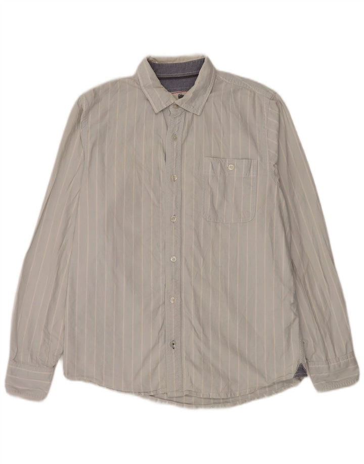 Camicia da uomo Fat Face in cotone a righe blu medio