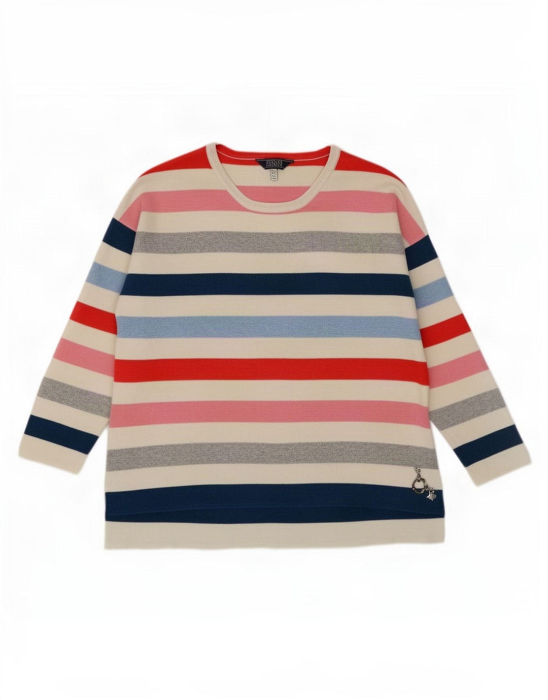Top camicetta da donna Joules UK 14 grande a righe multicolore