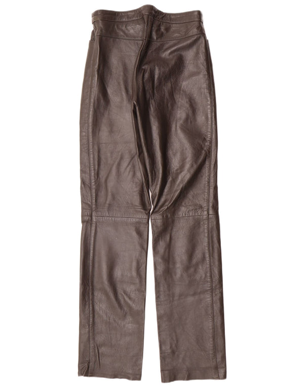 Pantaloni in pelle da donna MADDOX EU 36 Small W26 L32 Pelle marrone