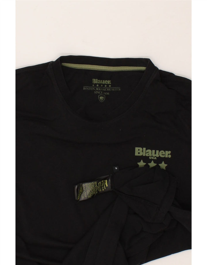 BLAUER Womens T-Shirt Top UK 18 XL Black Cotton Vintage Blauer and Second-Hand Blauer from Messina Hembry 