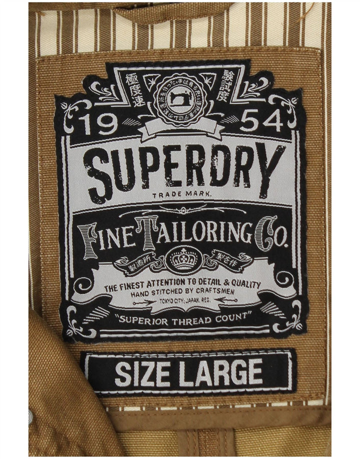 Giacca utility da uomo SUPERDRY UK 40 grande cotone beige