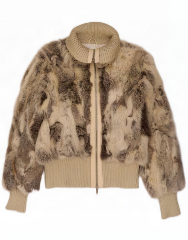 Conbipel Giacca in pelliccia da donna UK 14 Large Beige Pelle