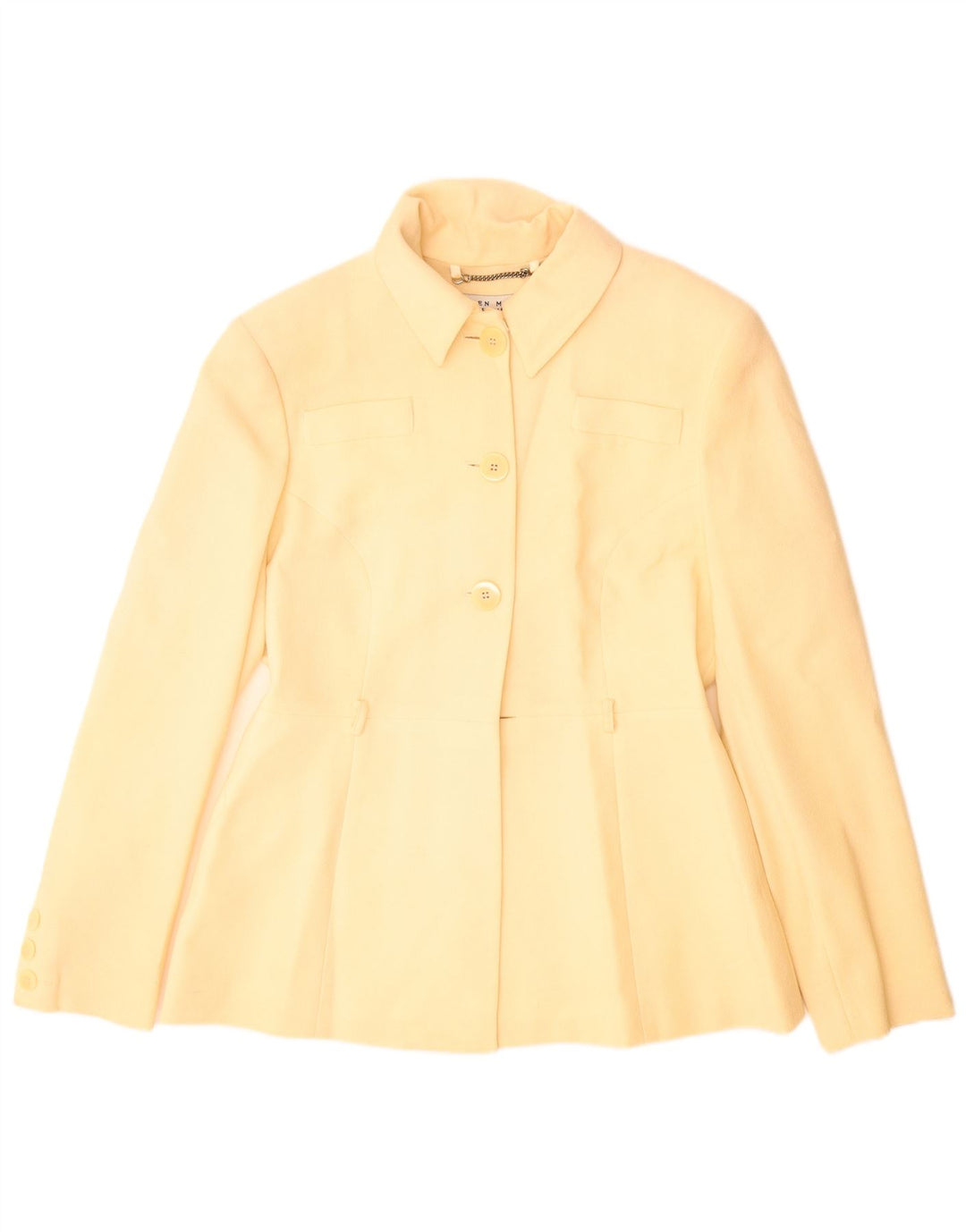 Giacca blazer a 3 bottoni da donna Karen Millen UK 14 Lana nuova beige medio