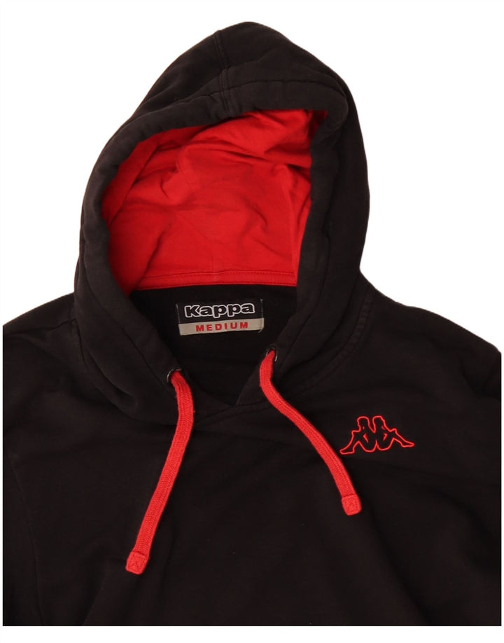 Felpa con cappuccio da uomo KAPPA media cotone nero